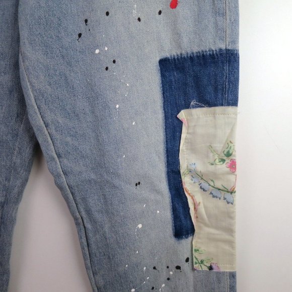 BDG Boho Patchwork High-Waist Slim Straight Jean Size 28 - Picture 8 of 15